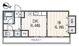 ＳＰレジデンス 5階1DKの間取り