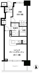 KDXレジデンス芝公園 1LDKの間取図画像