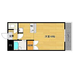 グランレーヴ大橋 ワンルームの間取図画像