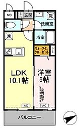 ロイジェントパークス西馬込 2階1LDKの間取り
