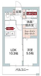 ヴェルーデ 1LDKの間取図画像