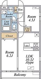 Avenir-S 立川 2LDKの間取図画像