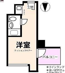 八丁堀東豊エステート ワンルームの間取図画像