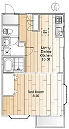 グレース永福Ｎｏ5 1階1LDKの間取り