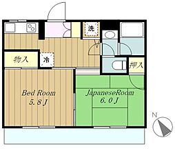 ファーストクラス相模大野第2 2Kの間取図画像