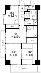 T'sgarden蕨3 3DKの間取図画像