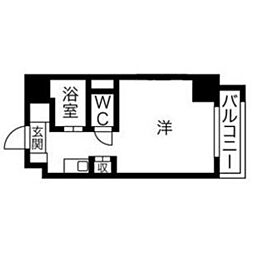 パンルネックスクリスタル九大前 ワンルームの間取図画像