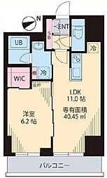 KCREST 1LDKの間取図画像