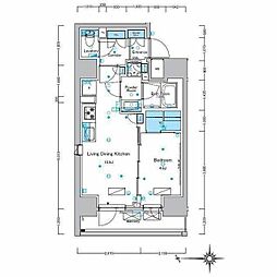 ルフォンプログレ浅草入谷 1LDKの間取図画像