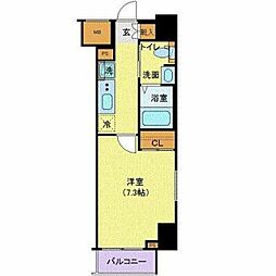 東急大井町線 大岡山駅 徒歩9分の賃貸マンション 6階1Kの間取り