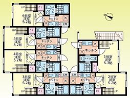 JR横浜線 淵野辺駅 徒歩13分の賃貸アパート 1階1Kの間取り