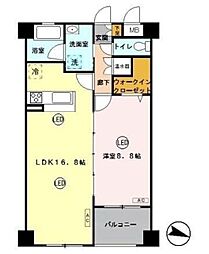 ソレイユ南与野 1LDKの間取図画像