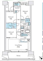 HARUMI FLAG PARK VILLAGE F棟 8階3LDKの間取り