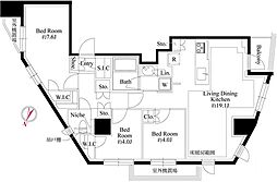 343レジデンス目黒2 4階3LDKの間取り