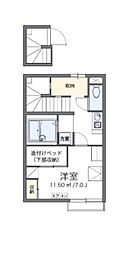 レオパレスパワーハウス 1Kの間取図画像