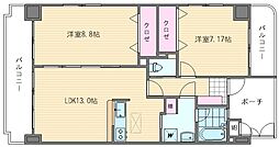 ハイネスエミュ21 2LDKの間取図画像