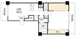 ニュー常磐松マンション 1LDKの間取図画像