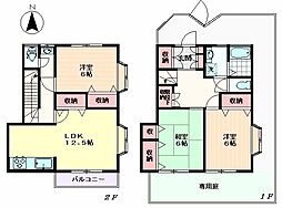 西武新宿線 武蔵関駅 徒歩15分の賃貸テラスハウス 3LDKの間取り