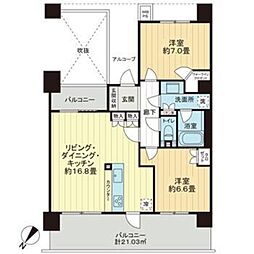 ライオンズ湘南藤沢グランフォート 2LDKの間取図画像
