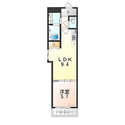 フジパレス住之江通3番館 1LDKの間取図画像