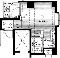 ミリオンステージ西早稲田壱番館 3階ワンルームの間取り