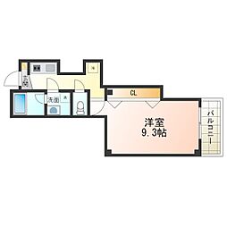 グラディオ大浜 1Kの間取図画像