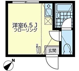 ユナイト鶴見アルベリータの瞳 ワンルームの間取図画像