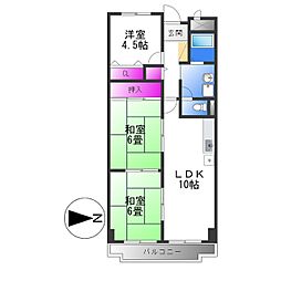 アバハイム西村 8階3LDKの間取り