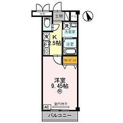 グランシャリオ 1Kの間取図画像