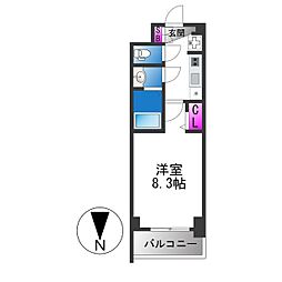 SOLメイクス寺田町GRAN 1Kの間取図画像