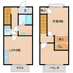 メゾン　コロボックルＡ棟Ｂ棟 1階2DKの間取り