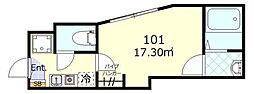 ディアマンテ北千住 1Kの間取図画像