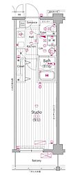ガーラ・ヒルズ新宿 1Kの間取図画像