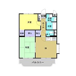 サングリーン藤沢 1階2DKの間取り