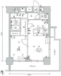 スカイコート蒲田ガーデン 1LDKの間取図画像