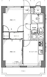 JR横浜線 橋本駅 徒歩5分の賃貸マンション 9階2DKの間取り