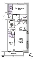 イプセ白金台 304 3階1SLDKの間取り