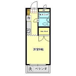 グランドール鶴川 1Kの間取図画像