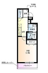 フジパレス神田南通II番館 1Kの間取図画像