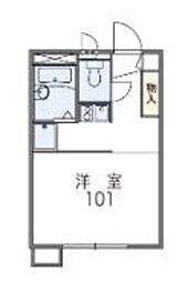 レオパレスJoJo 1Kの間取図画像