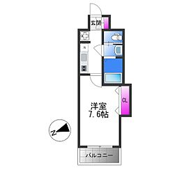 近鉄難波線 布施駅 徒歩7分の賃貸マンション 11階1Kの間取り