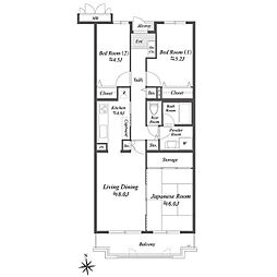 プレジデント・ミタマ 3LDKの間取図画像