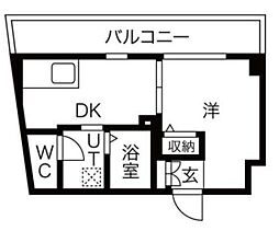 ラ・ファヴォール 1DKの間取図画像