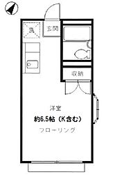 ジョイ深沢 207 2階ワンルームの間取り