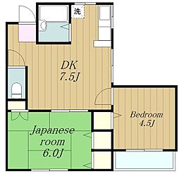 キャッスルカームヒルズ 2DKの間取図画像