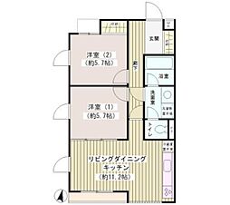 エクセル米喜（池上） 105 1階2LDKの間取り