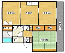 森和ビル 1階3DKの間取り