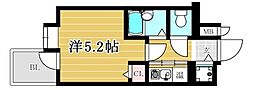 ピュアドーム天神アクロス 1Kの間取図画像
