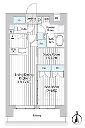 GOTEN武蔵小杉 2LDKの間取図画像