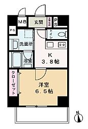 Ｃｏｍｏ Ｐａｌａｃｉｏ 日暮里 3階1Kの間取り
